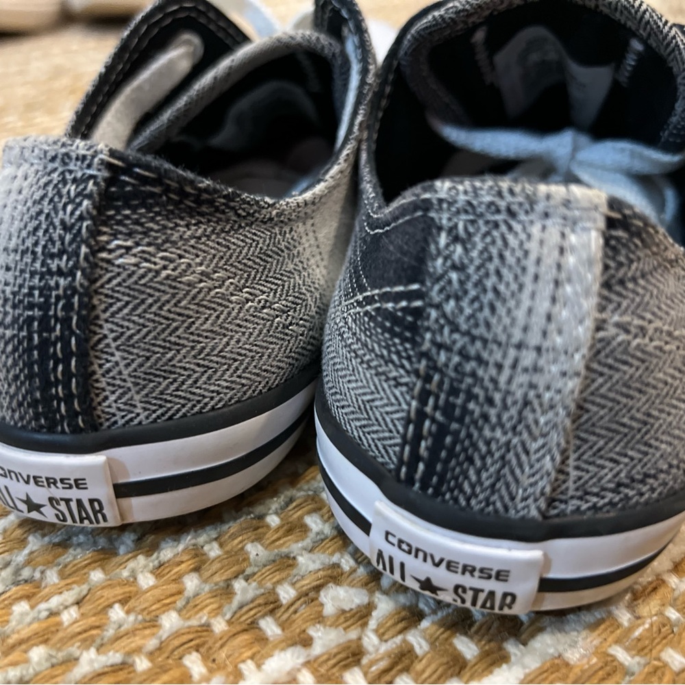 Converse Black and White Plaid Womens Size 6 - Picture 3 of 7